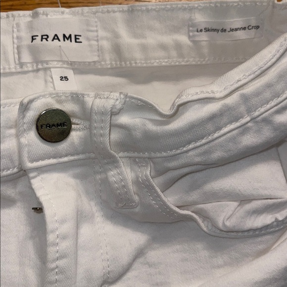 Frame Denim Women's Crisp White Le Skinny de Jeanne Crop Jeans 25 - Picture 7 of 12